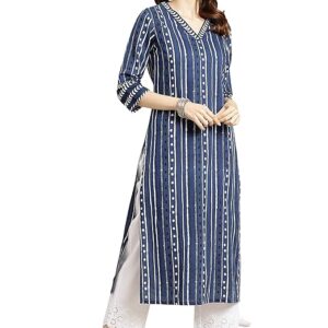 Rytras Womens Cotton Straight Fit Printed Kurta