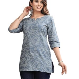 CLOTONS Cotton Printed Short Kurti for Women